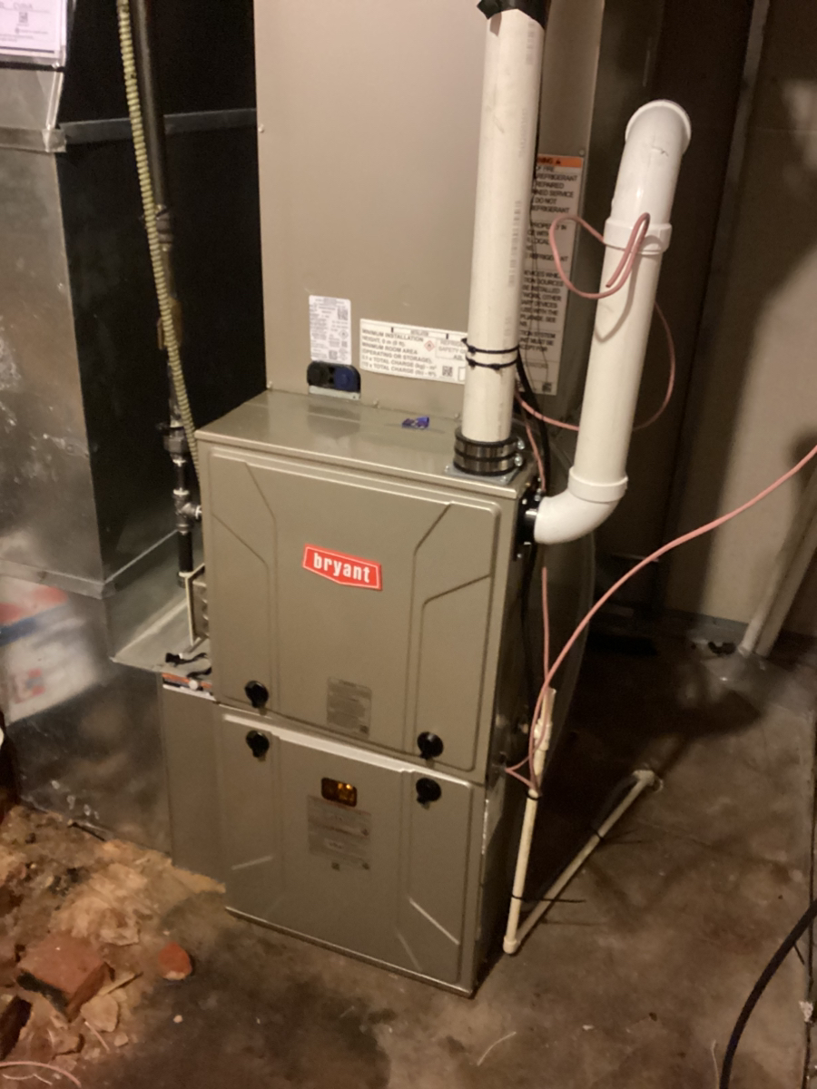 HVAC unit in basement