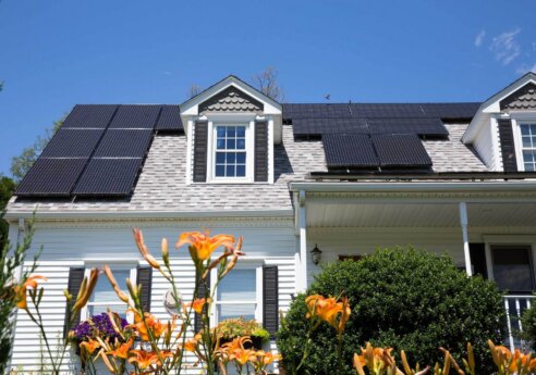 House with solar panels