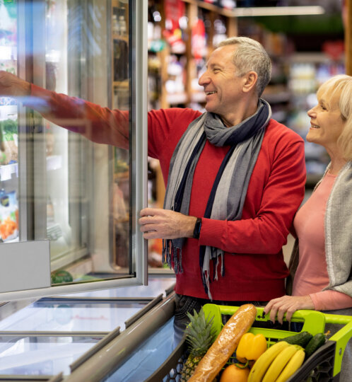 Husband and wife at supermarket