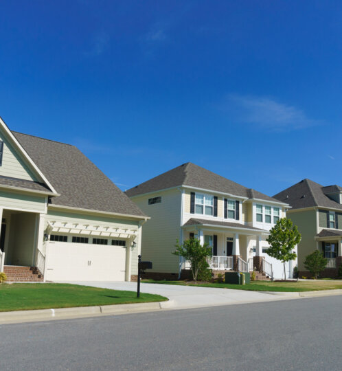 Residential homes on street