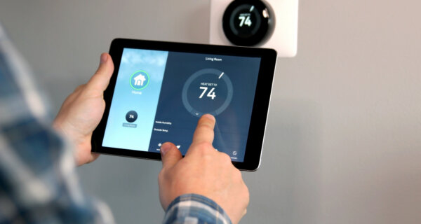 smart thermostat app with tablet