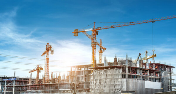 Cranes at worksite