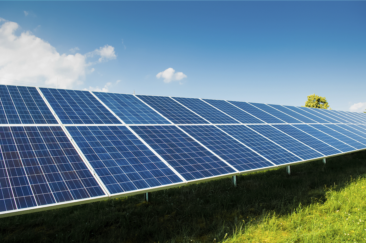 Solar panels on Grass