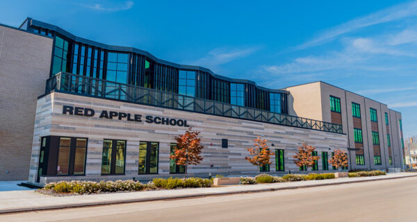 Exterior Red Apple School