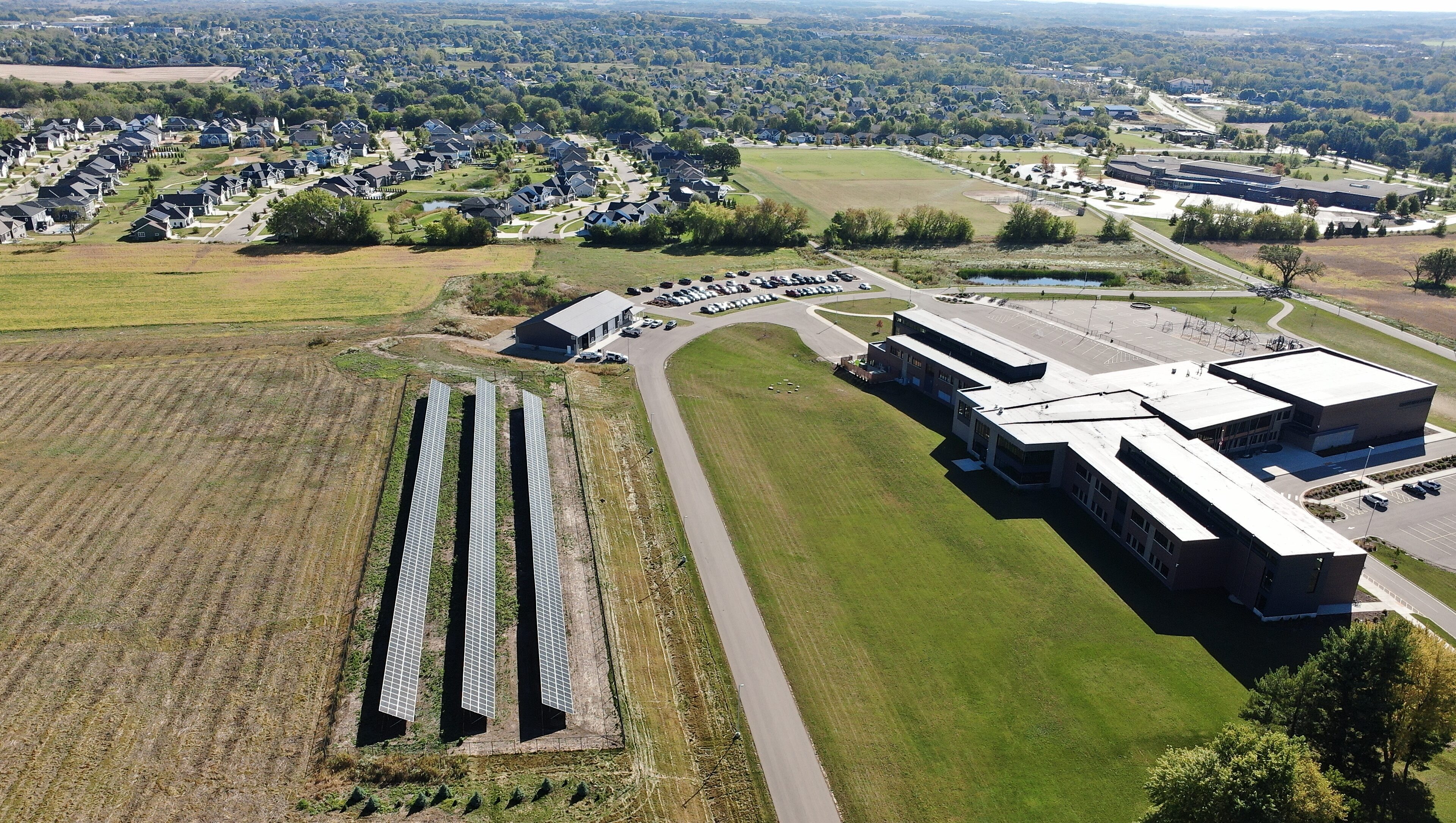 Solar Array outside of a school