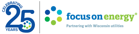 Focus on Energy logo with the tagline "Partnering with Wisconsin Utilities"