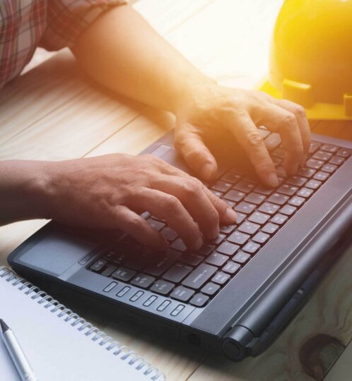 trade ally contractor online with helmet