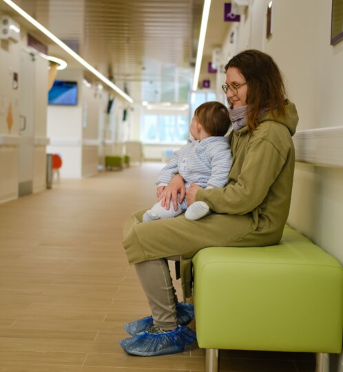 Mother and child at hospital